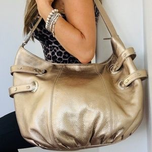 Bodhi Bag Large Metallic Gold Leather Tote